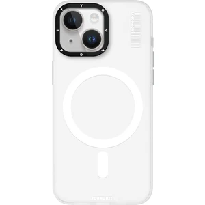 iPhone 15 Uyumlu Kılıf Magsafe Şarj Özellikli Youngkit Hidden Sand Serisi Kapak Beyaz