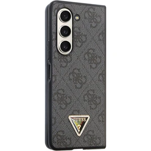 Galaxy Z Fold 5 Uyumlu Kılıf Guess Orjinal Lisanslı Pu Deri Taşlı Üçgen Logo 4g Desenli Strass Siyah