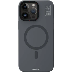 iPhone 15 Pro Max Uyumlu Kılıf Magsafe Şarj Özellikli Standlı Youngkit Hermit Bracket Kapak Gri