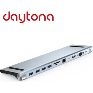 MST-11U 11IN1 Type-C To 4*usb 3.0 4K Hdmı RJ45 Ethernet Kart Okuyucu Aux Pd Hub Çevirici Adaptör MST-11U