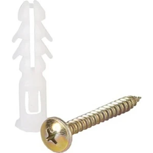 50 Adet 8mm Kalibre Dübel Takımı (Pul Başlı Vidalı Kutulu)