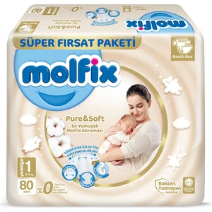 Pure&soft Süper Fırsat Paketi Yenidoğan 1 Beden 80 Adet