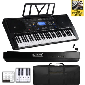 PS-4500 Tuş Hassasiyetli 61 Tuşlu Org Dijital LCD Ekran USB MP3 Çanta Notalık Metod (300 Ses 300 Ritim)