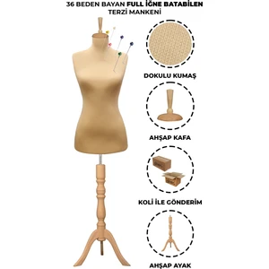 Manken İstanbul 36 Beden Özel Jardonlu Ten Rengi Kumaş Iğne Batabilen Terzi Mankeni Prova Mankeni