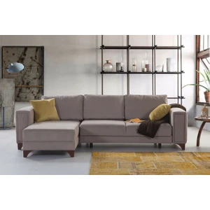 Perla Sofa Frida Yataklı Sandıklı Köşe Takımı Kahve