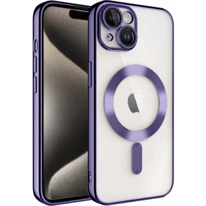 iPhone 15 Kılıf Magsafe Özellikli Metal Lazer Silikon Kapak