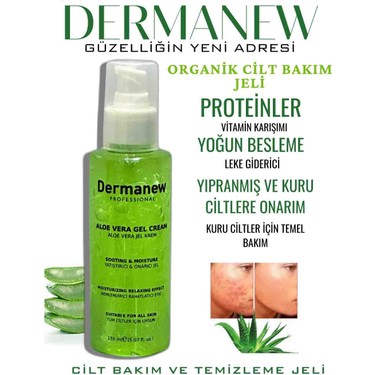 Dermanew Alovera Cilt Bakm %99 Saf Alovera Jel Leke ve Fiyat