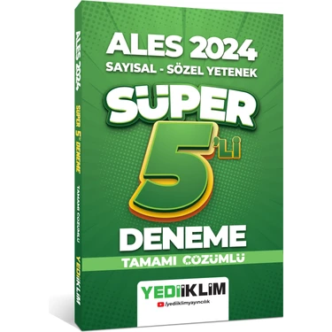 Yediiklim Yayınları 2024 ALES Sayısal - Sözel Tamamı Çözümlü Süper 5'li