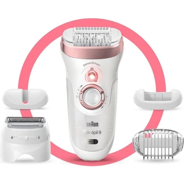 Braun Silk-Épil 9 9725 Sensosmart, Kablosuz, Islak&kuru, 5 Ek Parçalı, 2'si 1 Arada