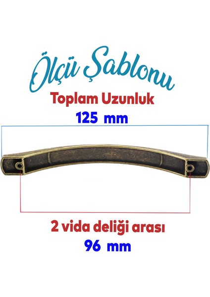 Mobilya Mutfak Dolabı Çekmece Dolap Kapak Kulpu Kulbu Antik Sarı 96 mm Metal Kulp