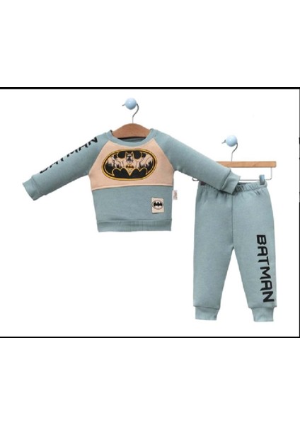 389874 Batman Baskılı Takım 2y,3y,4y,5y Erkek - Su Yeşili - 2-3 Yaş