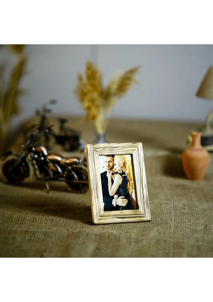 Ahşap 10X15 cm Tekli Hem Yatay Hem Dikey Fotoğraf Çerçevesi-Natural fiyatları