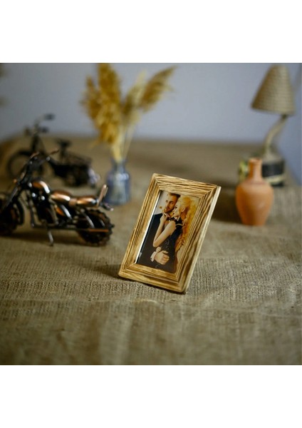 Ahşap 10X15 cm Tekli Hem Yatay Hem Dikey Fotoğraf Çerçevesi-Natural fırsatları