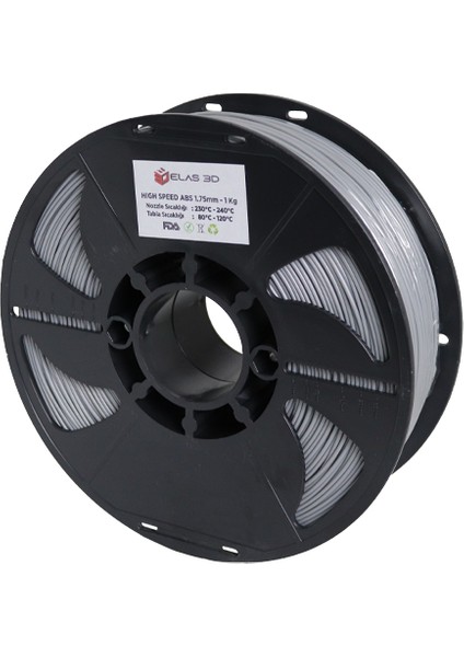 Hyper Abs Filament Gri 1.75 mm 1kg Standart