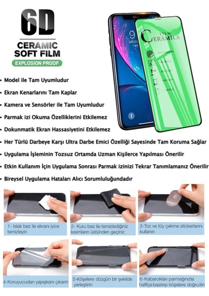 Samsung Galaxy A25 Nano Seramik 6D Ekran Koruyucu - Ultra Darbe Emici Etkin Koruma - Ekranı Tam Kaplar