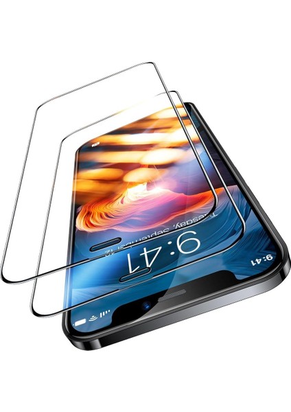 iPhone 12 Pro Max Uyumlu 2 Adet 0.33MM Fit Design Dust Proof Tempered Oleofobik Cam Ekran Koruyucu