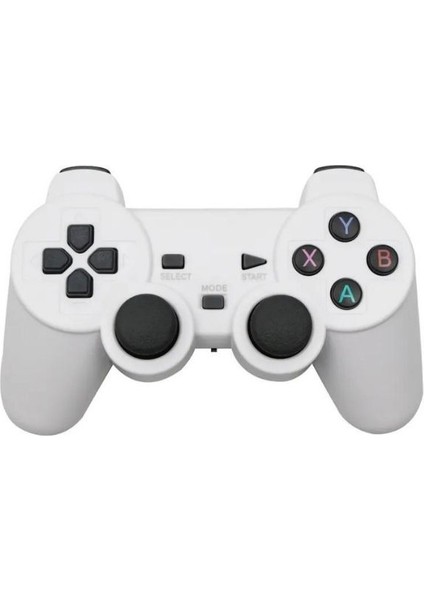 Beyaz Double Titreşimli Ps3 Bluetooth Oyun Kolu Uyumlu Kablosuz Analog Gamepad Joystick Oyun Kolu