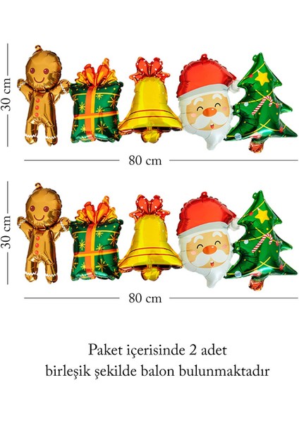 Yılbaşı Balonları Kurabiye Adam Noel Baba Birleşik Folyo Balon 2li fırsatları