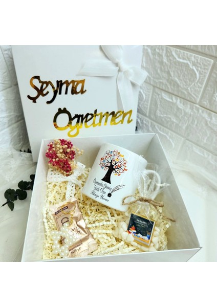 Öğretmenler Günü Si Öğretmene Kutu Seti Anahtarlık Li