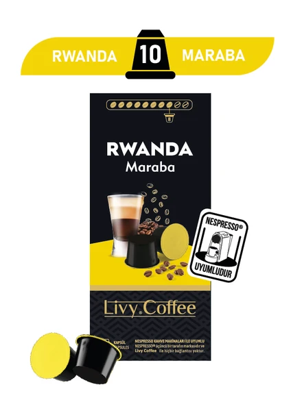 Livy Coffee Nespresso® Uyumlu Kapsül Kahve Rwanda 10 Kapsül