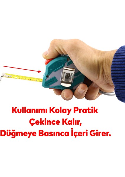 Ölçü ve Maket Bıçağı Seti Şerit Metre Halı Kesme Maket Bıçağı Yedek Bıçak 10'lu Total TOS23037E