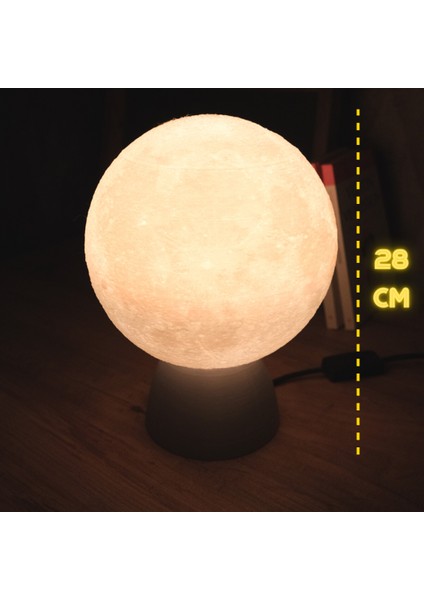 28 Cm Tek Renk Ay Küresi neon led lamba hediyelik eşya avize masa lambası gece lambası moon yılbaşı hediye