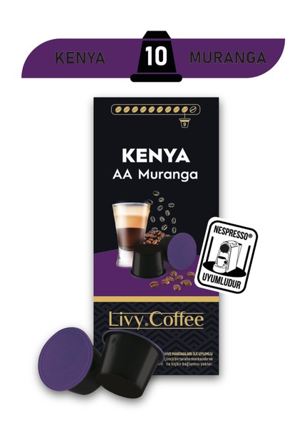 Livy Coffee Nespresso® Uyumlu Kapsül Kahve Kenya 10 Kapsül