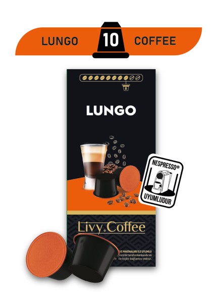 Livy Coffee Nespresso® Uyumlu Kapsül Kahve Lungo 10 Kapsül