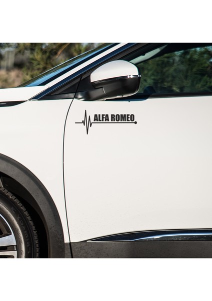 Alfa Romeo Kapı ve Çamurluk Uyumlu Araç Markalı Sticker Seti - 2li Set - K Atatürk Imza Hediyeli