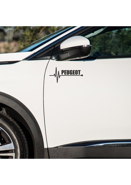 Peugeot Kapı ve Çamurluk Uyumlu Araç Markalı Sticker Seti - 2li Set - K Atatürk Imza Hediyeli