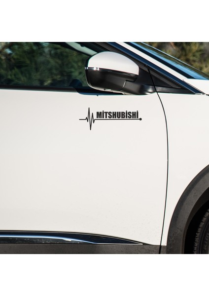 Mitsubishi Uyumlu Kapı ve Çamurluk Uyumlu Araç Markalı Sticker Seti - 2li Set - K Atatürk Imza Hediyeli