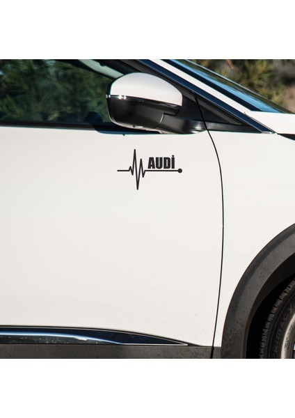 Audi Uyumlu Kapı ve Çamurluk Uyumlu Araç Markalı Sticker Seti - 2li Set - K Atatürk Imza Hediyeli
