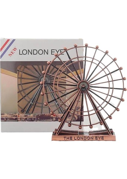 Dünyadan Hediyeler Vintage Metal Ingiltere London Eye Biblo Antik Bakır 15 cm