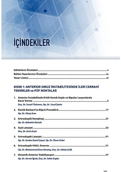 Omuz İntabilitesinde İleri Cerrahi Teknikler