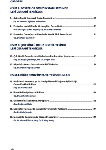 Omuz İntabilitesinde İleri Cerrahi Teknikler