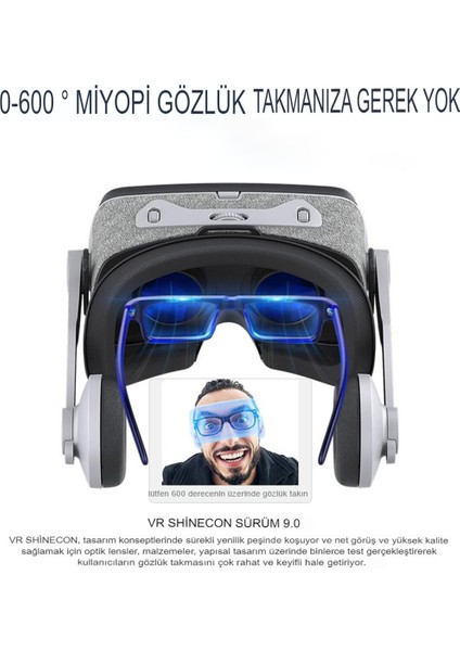 Shinecon SC-G07E 3D Sanal Gerçeklik Gözlüğü - Siyah