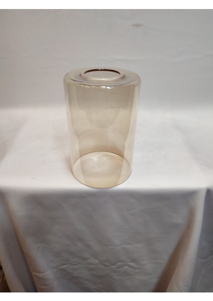 Avize camı.Düz Silindir,Bal Rengi.(E.27)Çap:10.00cm-h:15.00cm.Normal ampule göre.