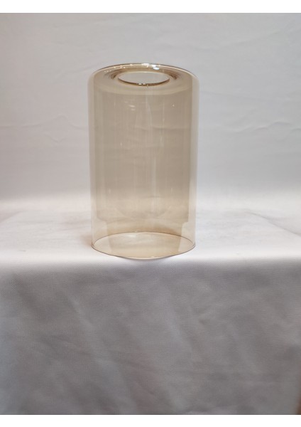 Avize camı.Düz Silindir,Bal Rengi.(E.27)Çap:10.00cm-h:15.00cm.Normal ampule göre.