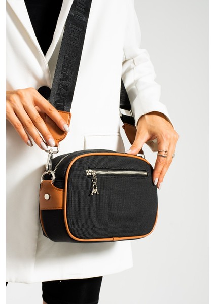 Paul Brand Yeni Sezon Mini Boy 3 Bölmeli Kadın Çapraz Omuz Çantası Siyah Taba 23X16CM PBM630 modelleri
