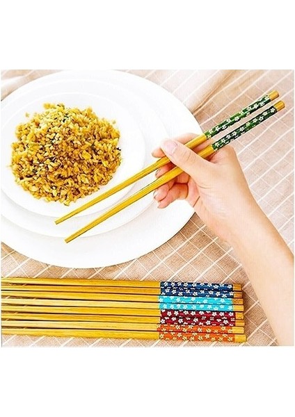 Bambu Çin Çubuğu Chopstick Yıkanabilir ve Kullanılabilir 5 Çift