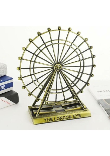 Vintage Metal Ingiltere London Eye Biblo Antik Bronz 15 cm