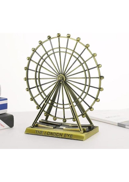 Vintage Metal Ingiltere London Eye Biblo Antik Bronz 15 cm fırsatları