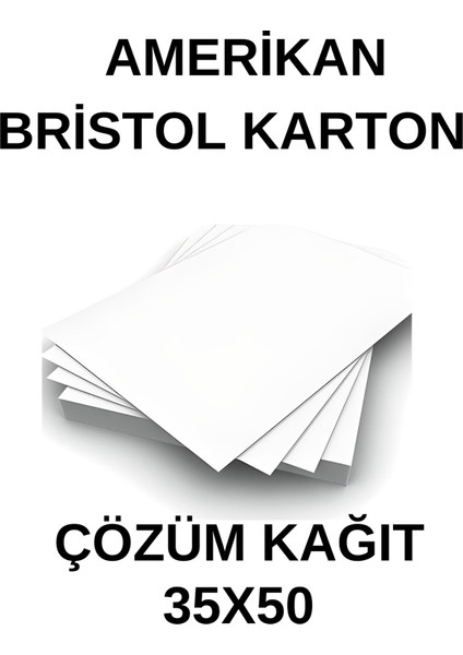 Çözüm Kağıt Amerikan Bristol Karton 35X50 cm 300 gr - 10 Adet