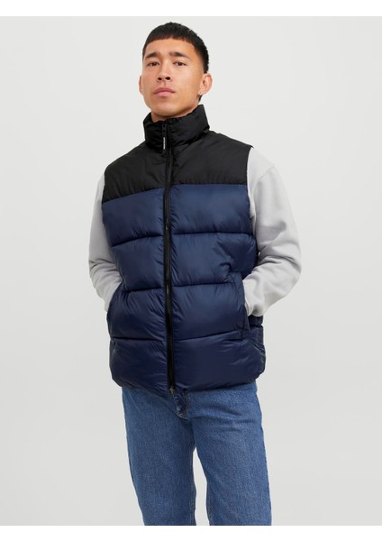 Erkek Dik Yakalı Fermuarlı Şişme Mont - 12235861