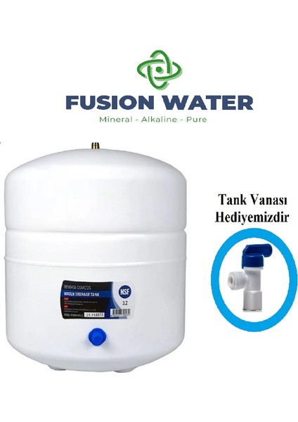 12 Litre 3.2 Galon Tank/ Reverse Osmosis Su Arıtma Cihazlarına Uyumlu Çelik Tank