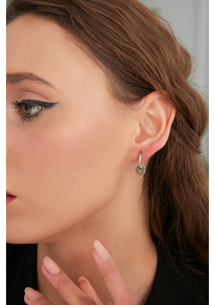Kadın Lussuria Model Sallantılı Kristal Zirkon Taşlı Gümüş Kaplama Günlük Elbise Kombin Trend Küpe