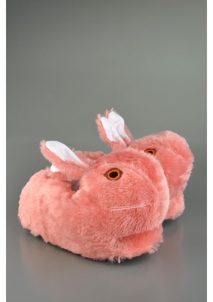 Sevimli Tavşan Figürlü Peluş Panduf Gülkurusu
