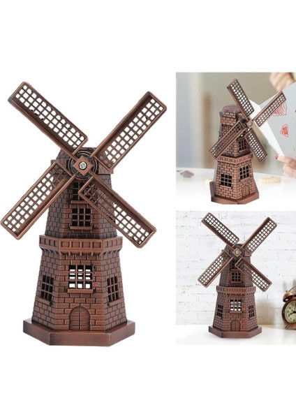 Vintage Metal Hollanda Yel Değirmeni Biblo Antik Bakır 17 cm modelleri