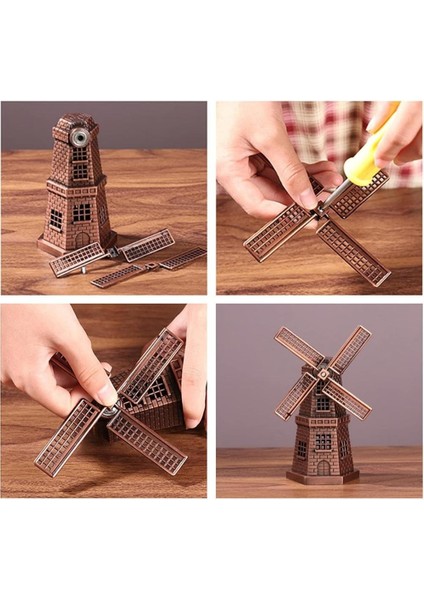 Vintage Metal Hollanda Yel Değirmeni Biblo Antik Bakır 17 cm fırsatları