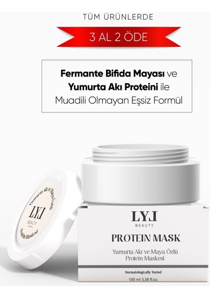 LYL Beauty Yumurta Akı ve Maya Özlü Gözenek Sıkılaştırıcı Yenileyici Cilt Maskesi - Egg White Pore Mask 100 ml